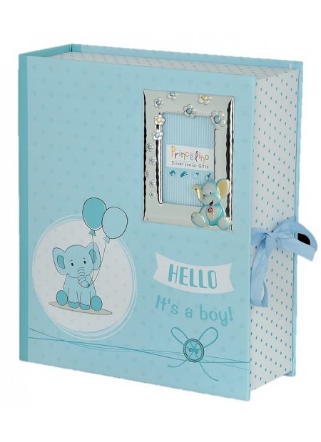 Παιδικό ασημένιο SET 25Χ30εκ ΣΙΕΛ με Album 15x20cm, Ασημένια κορνίζα και 3 συρταράκια