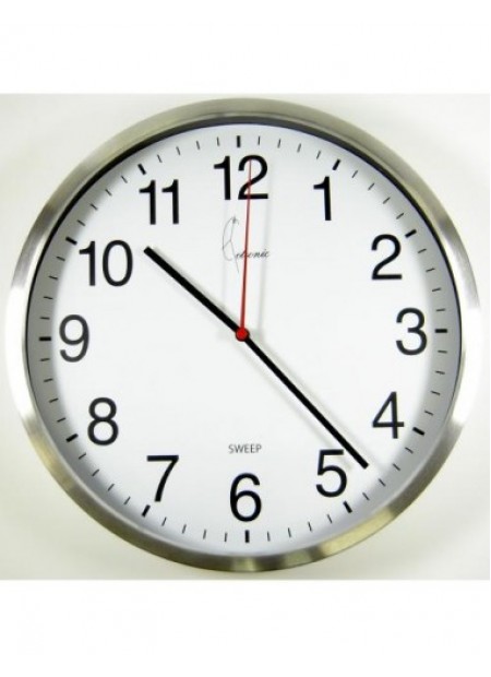 Αθόρυβο ρολόι τοίχου inox WL7686