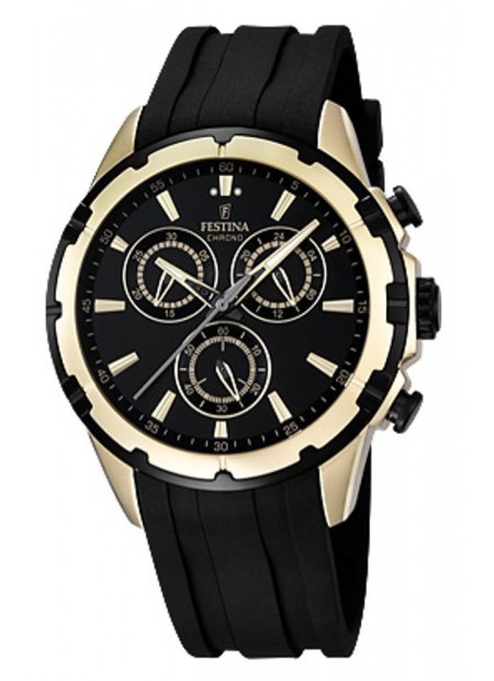 FESTINA Gold Black Rubber Chronograph F16839/1