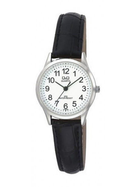 Q&Q Black Leather Strap C153-304