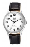 Q&Q Black Leather Strap C214J304