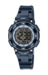 Q&Q Digital Blue Rubber Strap M149J007Y