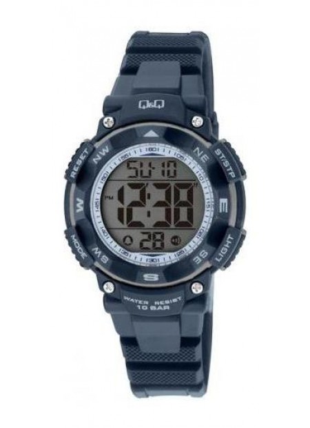 Q&Q Digital Blue Rubber Strap M149J007Y