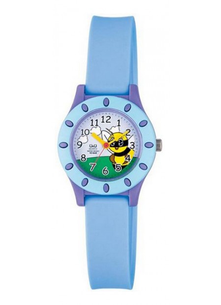 Q&Q Light Blue Rubber Strap VQ13J002Y