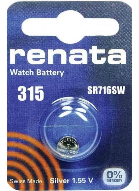 Ελβετική Μπαταρία Ρολογιών Renata 315/SR716SW Silver Oxide  SR67 1.55V (1 τεμ)