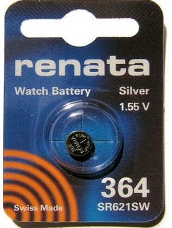 Ελβετική Μπαταρία Ρολογιών Renata 364/SR621SW Silver Oxide SR60 1.55V (1 τεμ)