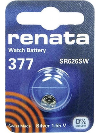Ελβετική Μπαταρία Ρολογιών Renata 377/SR626SW Silver Oxide SR66 1.55V (1 τεμ)