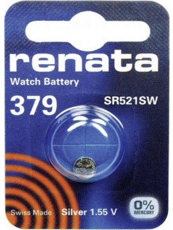 Ελβετική Μπαταρία Ρολογιών Renata 379/SR521SW Silver Oxide SR63 1.55V (1 τεμ)