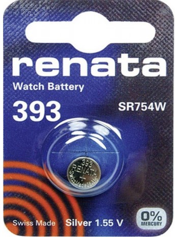 Ελβετική Μπαταρία Ρολογιών Renata 393/SR754W Silver Oxide SR48 1.55V (1 τεμ)