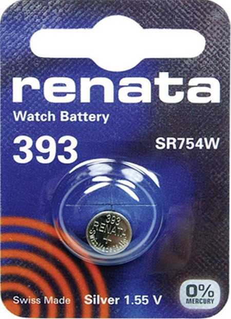 Ελβετική Μπαταρία Ρολογιών Renata 393/SR754W Silver Oxide SR48 1.55V (1 τεμ)