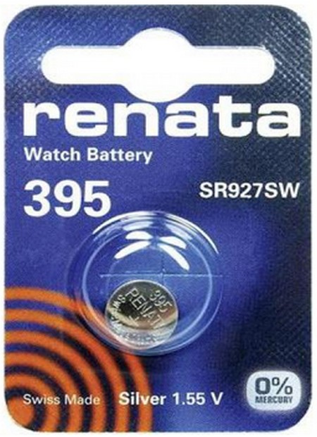 Ελβετική Μπαταρία Ρολογιών Renata 395/SR927SW Silver Oxide SR57 1.55V (1 τεμ)