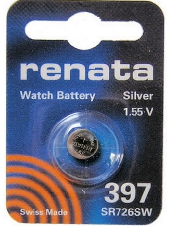 Ελβετική Μπαταρία Ρολογιών Renata 397/SR726SW Silver Oxide SR59 1.5V (1 τεμ)