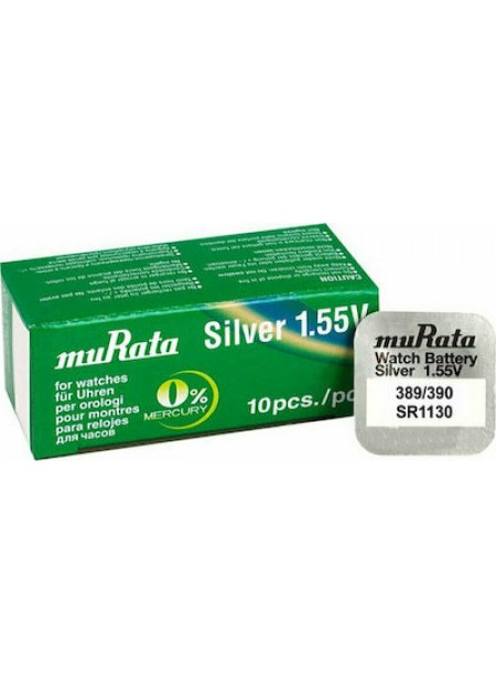 Murata 389/390 Μπαταρία Silver Oxide Ρολογιών SR1130 1.55V (1 τεμ)
